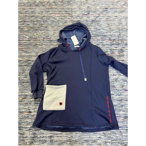 KexinHappiness NWT hoodie navy blue soft inside plus size 3XL - Picture 3 of 7